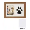 Marco de Fotos con Huella de Pata de Mascota Transfronterizo Pantalla DIY Huella de Pata de Gato 7 pulgadas Huella de Pata de Perro Almohadilla de Tinta Marco de Exhibición de Cartón