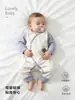 Macacão de bebê de algodão puro sem costura de manga longa para recém-nascido com estampa de borboleta macacão infantil estilo primavera e outono algodão puro Classe A para recém-nascidos
