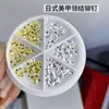 Arte de Uñas Estilo Japonés Tachuelas Metálicas de Corazón Disco Oro y Plata Corazón de Melocotón Hueco Moño Decoraciones para Uñas Círculo Hueco Luna Pequeña