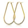 Europa y Estados Unidos aretes calientes de acero inoxidable aretes geométricos de moda simple fábrica directa acero titanio aretes exagerados
