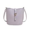 Bolso Cubo Casual Retro de Primavera para Mujer, Bolso de Hombro de Moda con Letras, Bolso de Axila con Hebilla Magnética