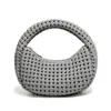 Explosiva Moda Nueva Primavera 2025 Todo Fósforo Nudo Molino Bolso Dumpling Moda Bolso Tejido Hecho a Mano Práctico para Llevar en la Mano