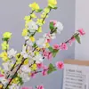 Flor artificial rama larga flor de durazno venta al por mayor de fábrica flor de seda árbol de flor de durazno decoración arreglo floral paisajismo de jardín flor artificial ventana atuendo suave
