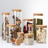 Tapa de Corcho Tubo Recto Vidrio Snack Fruta Seca Tarro Sellado Tarro de Vidrio Transparente Multitamaño Tarro de Té Tarro de Almacenamiento de Grano Grueso