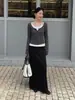 Saia Reta Informal para Uso Diário Han Xun para Mulheres Outono 2026 Cintura Alta Emagrecedora Elegante Longa 27257