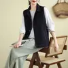 Foto real de chaleco de mezclilla sin mangas versátil de primavera y otoño para mujer, top de mezclilla holgado, chaqueta estilo Hong Kong, abrigo inspirado en Chanel