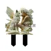 Estaca Decorativa Popular de Acrílico para Jardín Transfronteriza Ángel Hada Lobo Blanco Decoración de Paisaje para Plantas en Maceta al Aire Libre Estaca para el Suelo