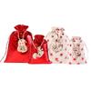 Calendario de Adviento 1-24 cuenta regresiva traje de bolsa de lino estampado estrella de cinco puntas regalo de Navidad traje de bolsa para envolver dulces