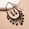 Conjunto de Duas Peças de Corrente para Clavícula Geométrica com Franjas Cravejada de Diamantes de Luxo Acessível Retrô Estiloso Europeu e Americano Nicho Elegante de Alta Qualidade para Mulheres