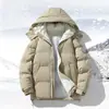 Chaqueta de Invierno Nueva Engrosada para Hombre con Capucha Abrigo de Algodón Hombres Jóvenes Estilo Coreano Chaqueta Acolchada de Moda Casual Cálida Plumón