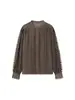 Comercio Exterior 2026 Ropa Nueva de Mujer para Principios de Primavera Moda Retro Francesa Elegante Cuello Redondo Manga Larga Color Sólido Blusa con Ribete de Encaje