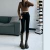 Leggings ajustados elásticos negros de cintura alta para mujer, primavera y otoño 2025, nuevos pantalones pitillo ajustados.