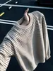 Suéter Retrô Listrado Americano para Homens e Mulheres Outono Estilo Preguiçoso Gola Redonda Tricô cleanfit Camada Base para Casal