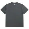 Camiseta Oversize Lavada Desgastada Tendência Versão Solta Manga Curta Lavagem Frita com Sal Desgastada com Logo Estampado 280g