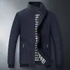 M-8XL Primavera e Outono Tamanho Grande Executivo de Alta Qualidade Roupas de Pai Jaquetas Finas para Meia-Idade e Idosos Jaquetas Casuais Gola Alta Outerwear
