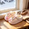 Chinelos de algodão infantis Zootopia, coleção outono e inverno, para meninas e meninos, antiderrapantes para ambientes internos, forrados com fleece, quentinhos e fofinhos