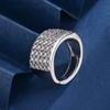 Nuevo anillo de diamantes de lujo para mujer, ligero y elegante, con diseño de nicho, ancho y lleno de diamantes, joyería de alta calidad para mujer.