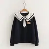 8050 Estilo Universitario Dulce Dibujo Animado Oso 3D Colgante Sudadera de Manga Larga Mujer Casual Cuello de Muñeca Conjunto de Estudiante Top