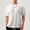 Gola V gola redonda manga curta masculino plus size solto listrado ao ar livre fitness lazer esportes corrida ombro manga curta T-shirt estilo coreano