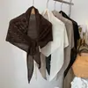 Bufanda Triángulo de Punto Hueco Negra Estilo Coreano Temperamento Chica Personalidad Elegante Chal Color Sólido Nudo Simple Cubre Trasero Moderno
