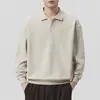 Coleção Outono 2026: Moletom Americano Pesado de Manga Longa Masculino em uma Estética de Luxo Leve, Old Money, Simples, de Caimento Solto e Peça de Roupa Versátil