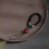 Lanyard de Muñeca para Teléfono Corto Tejido a Mano, Pulsera Anillo para Mujeres, Duradero y Exquisito, con Diseño de Loto y Vintage
