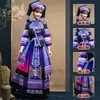 Traje Étnico Guangxi Zhuang Marcha Performance Étnica Minoritário Adulto Zhuang Brocado Miao Bordado Dança Vestido Longo