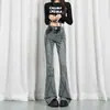26 novas calças jeans de design cruzado estilo retro americano com cintura alta, efeito emagrecedor e barra desfiada, disponíveis para dropshipping