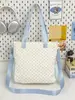 Sal Marina Azul Suave y Linda Vibración Lunares Estrella Bolsa para Tutorías Estilo Coreano Chica Estética Transparente Versátil para el Día a Día Bolso Cruzado