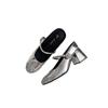Altura Interior Zapatos de Mujer Lentejuelas Puntera Redonda Pantuflas de Mujer Primavera 2025 Nuevos Elegantes Sandalias Mary Jane de Tacón Grueso