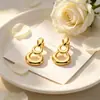 Aretes Metálicos Texturizados Retro Personalizados con Varios Estilos a Elegir, Estilo Ligero y Maduro, Aretes Sencillos para el Día a Día al por Mayor
