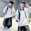 Sudadera Holgada Estilo Coreano para Niños de Primavera y Otoño, Top Casual de Manga Larga Moderno y Genial para Niños Mayores, Moda con Diseño de Retazos, Atuendo de Otoño