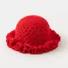 Nuevo Sombrero de Pescador de Lana Tejido a Crochet Hecho a Mano Transfronterizo, Vintage, con Encaje Calado, Cúpula Transpirable, Fresco y Versátil
