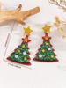Europa y Estados Unidos transfronterizo caliente Navidad tridimensional multicapa lentejuelas alce copo de nieve guantes pendientes árbol de Navidad regalo de Navidad
