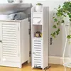 Gabinete de almacenamiento para baño, estante de plástico impermeable de pie para baño, estante multicapa para artículos de tocador