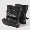 Botas de Cuero con Hebilla y Lazo Estilo Coreano Fruncidas Apiladas para Mujer 2026 Otoño/Invierno Nuevas Versátiles de Moda Tendencia Temperamento Botas de Moda