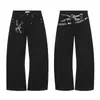 Pantalones Casuales Estilo Retro Americano Old Money para Hombres y Mujeres, Jeans Geniales y Elegantes de Pierna Ancha Rectos Sueltos Negros