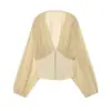 Moda para Mujer 2026 Estilo Europeo y Americano Versátil Casual Ajuste Delgado Cintura Empalmada Camiseta Top F321325