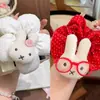 Lindo Conejo con Gafas de Lunares y Gato, Ligas para el Cabello, Scrunchies, Bandas Elásticas para Cola de Caballo Alta Femeninas, Ligas para Rodete