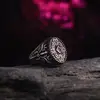 Obras Nocturnas "Anatolia" Anillo Sello Ovalado Vintage Turco Medieval para Hombres Talla Grande