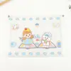 Bolsa de Archivo con Cremallera de Dibujos Animados Nueva Transparente Multifuncional A4 para Estudiante Documentos Papelería Bolsa de Almacenamiento Portátil