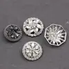 Botones de Aleación Huecos Poligonales Estilo Chanel de Alta Calidad Tachonados con Diamantes Cosidos a Mano para Abrigos y Ropa, Botones Populares Tachonados con Diamantes