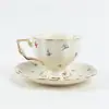 Conjunto de Xícara e Pires de Café Vintage para Chá da Tarde Xícara de Chá de Alto Valor Cerâmica com Sensação Britânica de Alto Padrão Xícara e Pires Francês