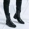 Zapatos de Hombre Transfronterizos Estilo Nuevo Botas Vaqueras Occidentales Zapatos de Caña Alta Hombres Comercio Exterior Puntiagudos Casuales Botas de Cuero Hombres Botas Martin Europeas y Americanas Hombres