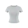 Camiseta de Manga Corta con Lunares, Cuello Redondo, Corte Ajustado, Favorecedora para Mujer, Dulce Estilo Blogger, Celebridad de Internet, Vacaciones, Top Corto Casual, Puro Deseo