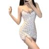 Lencería Floral Sexy Morada con Almohadillas para el Busto, Camisola de Encaje para Chica de Deseo Puro, Camisón de Noche, Club Nocturno X75