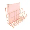 Estante de Ferro Metalizada Personalizada com Três Compartimentos Criativa para Escritório Porta-Arquivos Organizador de Armazenamento para Mesa Prateleira Decorativa