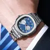 2025 Nuevo Modelo Nautilus Calendario Esfera de Tres Ojos Aleación Reloj para Hombre Versátil Estilo Retro Europeo y Americano Reloj Venta al por Mayor