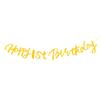 Bandera Digital de Letra Brillante de una Pieza Banner Dorado de Edad Cumpleaños Suministros de Decoración Feliz Cumpleaños