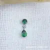 Brincos Pingente Gota Pequena em Liga de Titânio Astmf-136 Titânio G23 Rosca Interna Brincos de Zircônia Joias para Piercing Cabeça